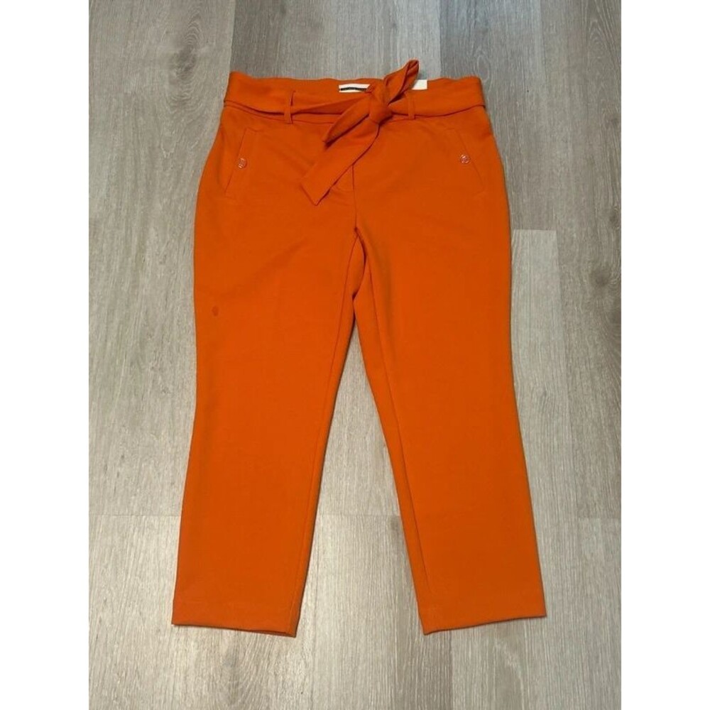 Jules & Leopold NWT Orange Pull On Slim Leg Capri Length Dress Pants Sz Large